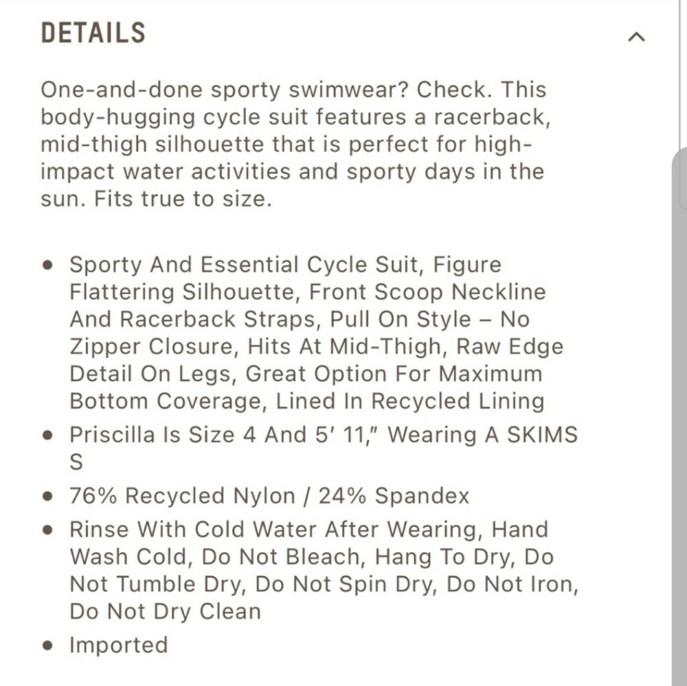 SKIMS Swim Cycle Suit XXS Onyx - Picture 3 of 3